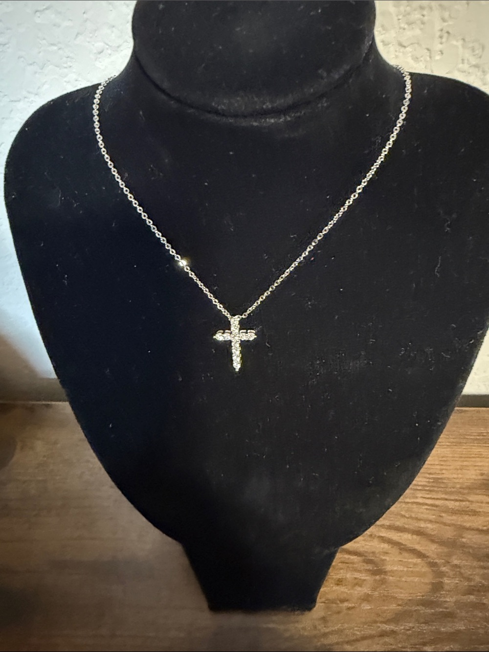 Moissanite Cross Pendant Necklace - Silver-Toned